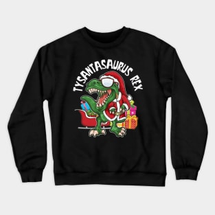 TySantaSaurus Rex Dinosaur Christmas T Rex Crewneck Sweatshirt